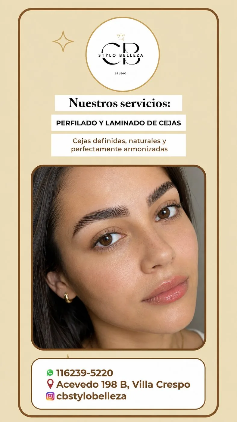Perfilado y laminado de cejas en CB Stylo Belleza, Villa Crespo